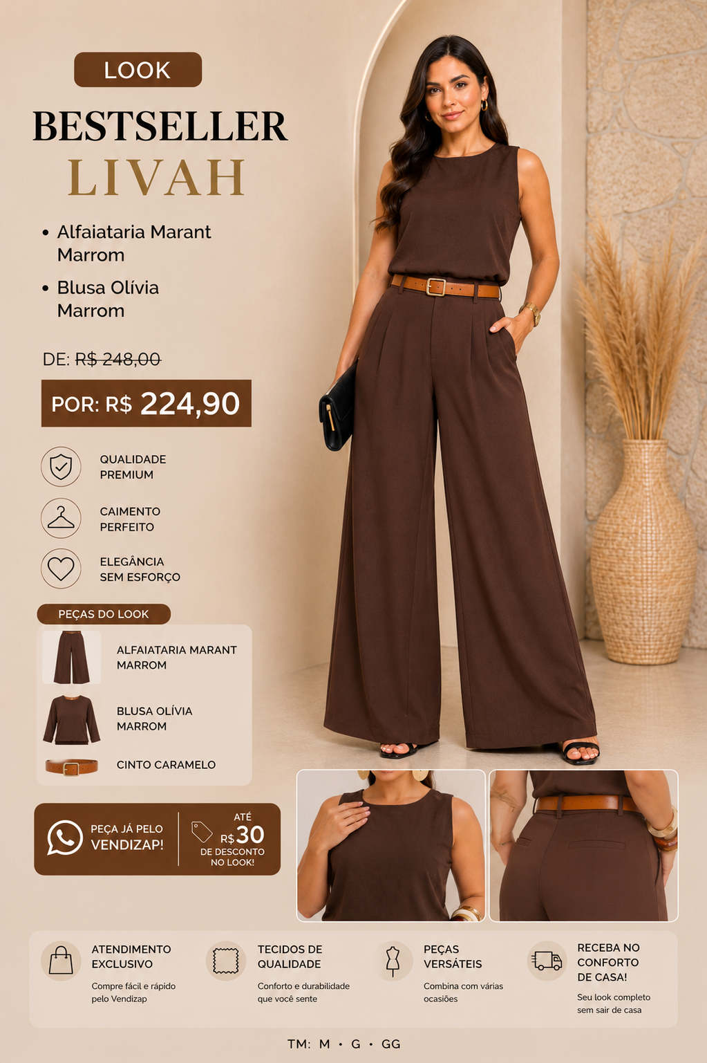Look Bestseller Marrom Café em Alfaiataria Marant